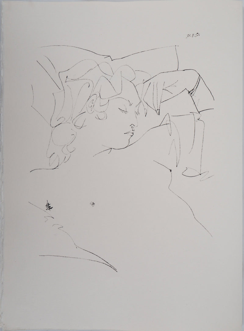 Pablo PICASSO (d’après) : Femme rêveuse, Lithographie