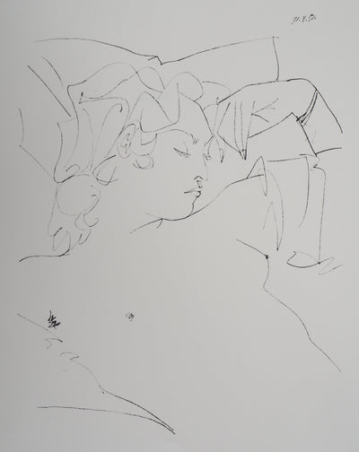 Pablo PICASSO (d’après) : Femme rêveuse, Lithographie