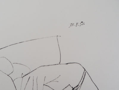 Pablo PICASSO (d’après) : Femme rêveuse, Lithographie