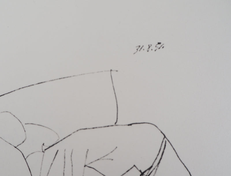 Pablo PICASSO (d’après) : Femme rêveuse, Lithographie