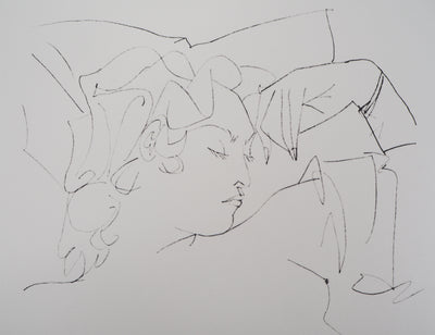 Pablo PICASSO (d’après) : Femme rêveuse, Lithographie