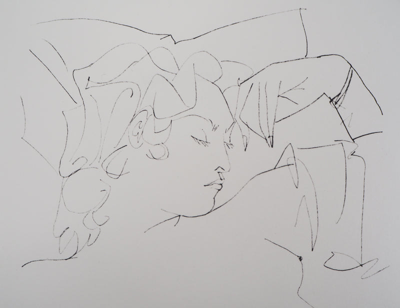 Pablo PICASSO (d’après) : Femme rêveuse, Lithographie