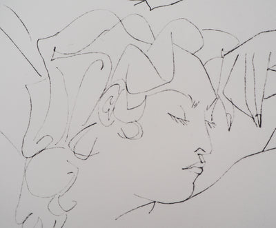 Pablo PICASSO (d’après) : Femme rêveuse, Lithographie