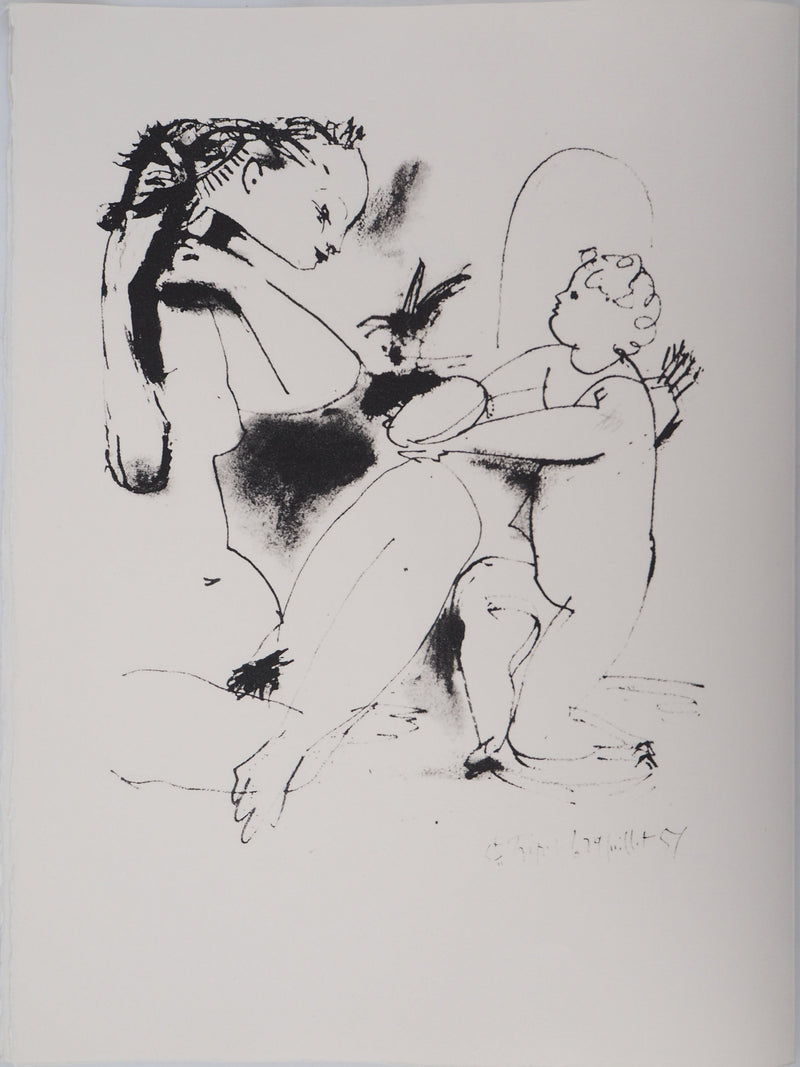 Pablo PICASSO (d’après) : Ange offrant un cadeau, Lithographie