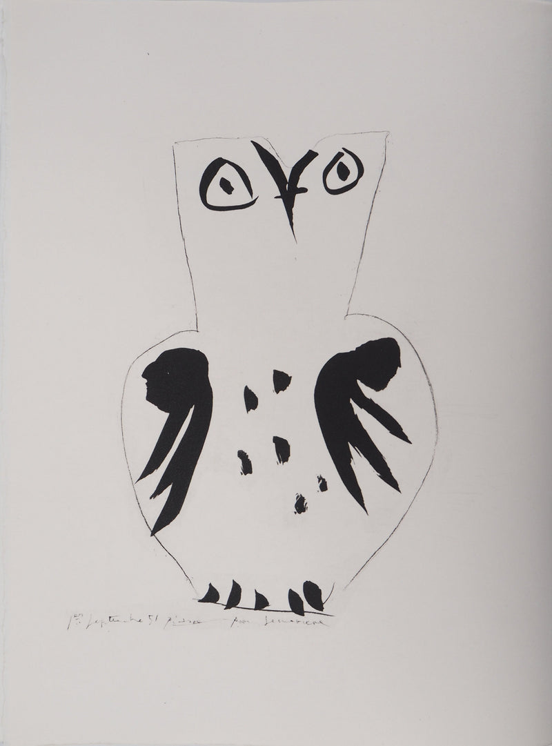 Pablo PICASSO (d’après) : Pichet chouette, Lithographie signée
