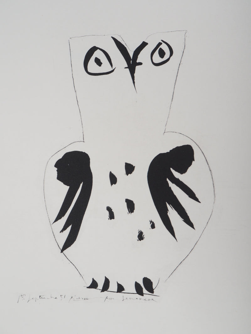Pablo PICASSO (d’après) : Pichet chouette, Lithographie signée