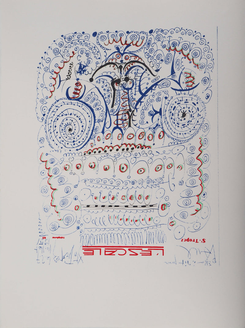 Pablo PICASSO (d’après) : L’escale, St Tropez, Lithographie