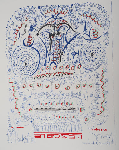 Pablo PICASSO (d’après) : L’escale, St Tropez, Lithographie