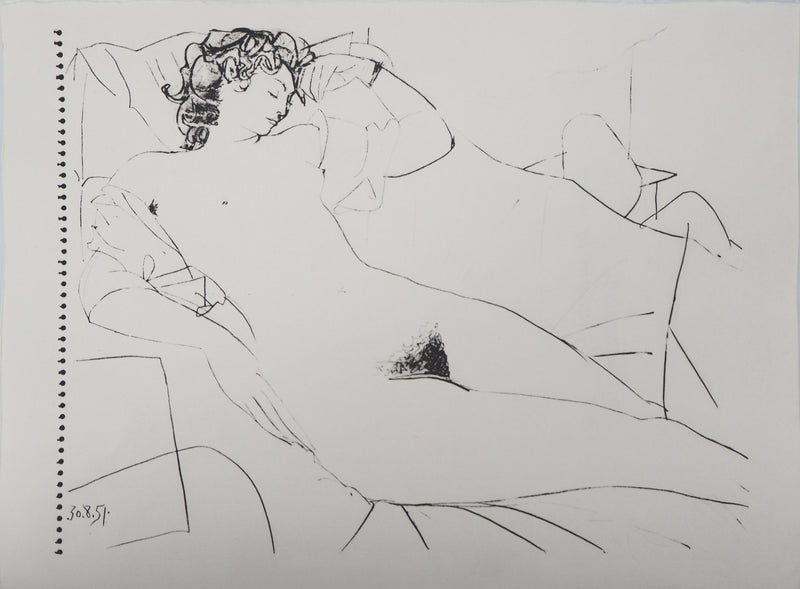 Pablo PICASSO (d’après) : Femme endormie se reposant, Lithographie