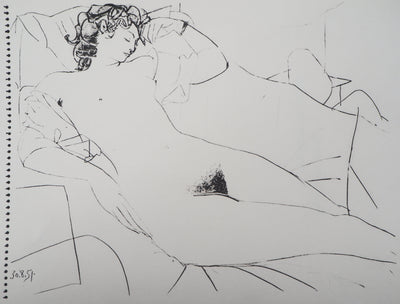 Pablo PICASSO (d’après) : Femme endormie se reposant, Lithographie