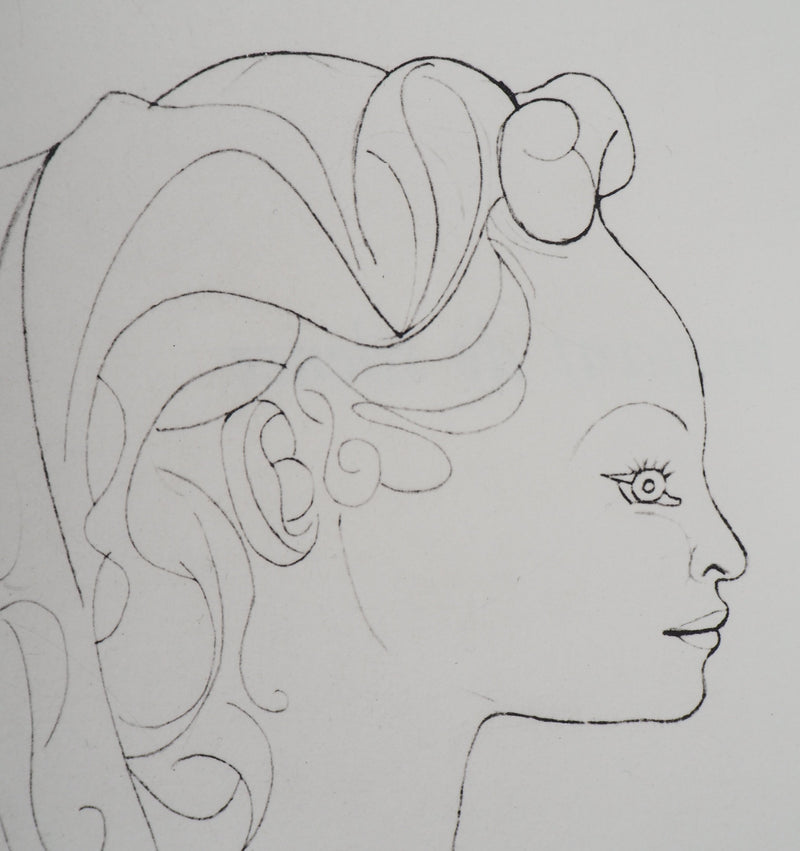 Pablo PICASSO (d’après) : Femme de profil, Lithographie signée
