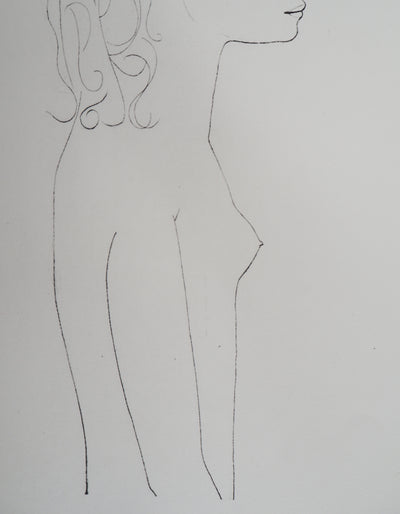 Pablo PICASSO (d’après) : Femme de profil, Lithographie signée