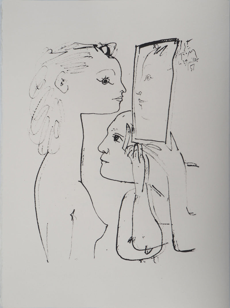 Pablo PICASSO (d’après) : Le reflet, Lithographie