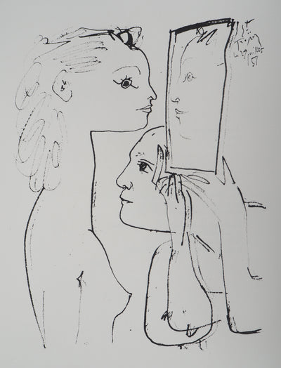 Pablo PICASSO (d’après) : Le reflet, Lithographie
