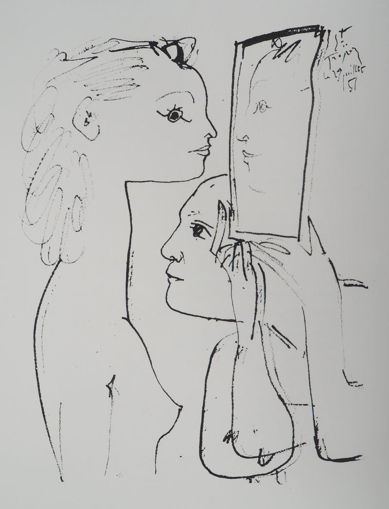 Pablo PICASSO (d’après) : Le reflet, Lithographie