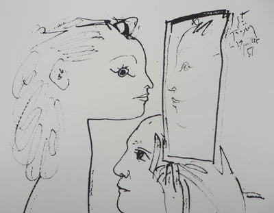 Pablo PICASSO (d’après) : Le reflet, Lithographie
