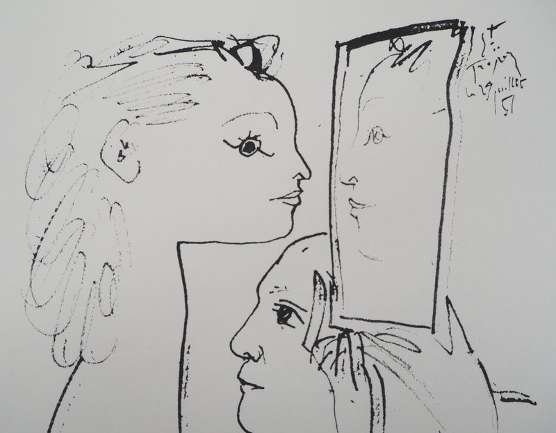 Pablo PICASSO (d’après) : Le reflet, Lithographie