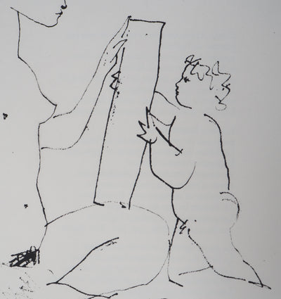 Pablo PICASSO (d’après) : L'amour peintre, Lithographie
