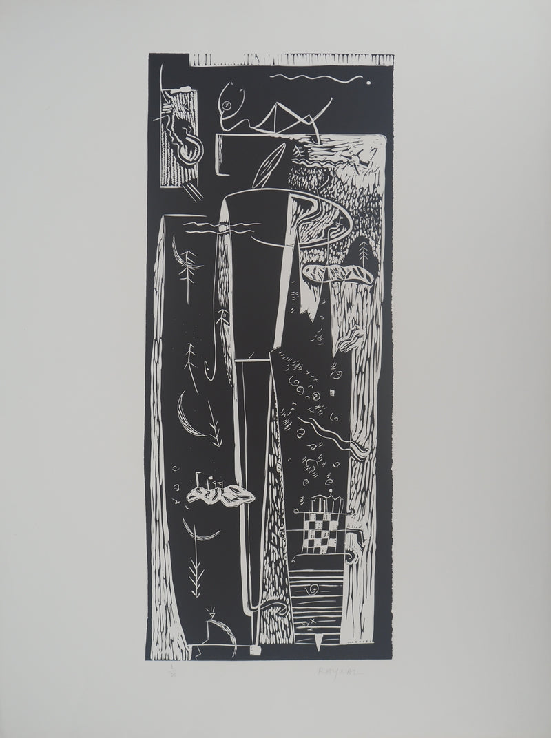 BTIna I. FERNANDEZ: Blumenkomposition, Signierter Kupferstich