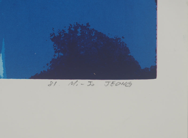 Nicolas CARREGA: Blurred landscape, Original signed lithograph