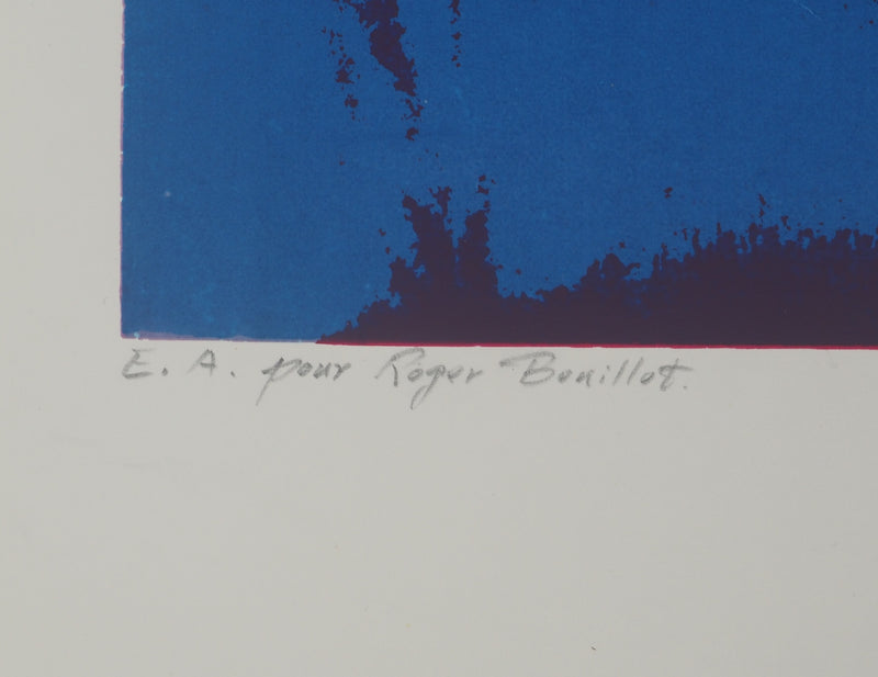 Nicolas CARREGA: Blurred landscape, Original signed lithograph