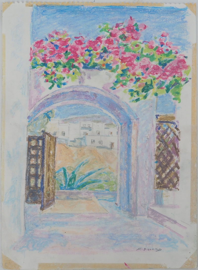 Manoel PILLARD : Été en Grèce, Dessin original signé
