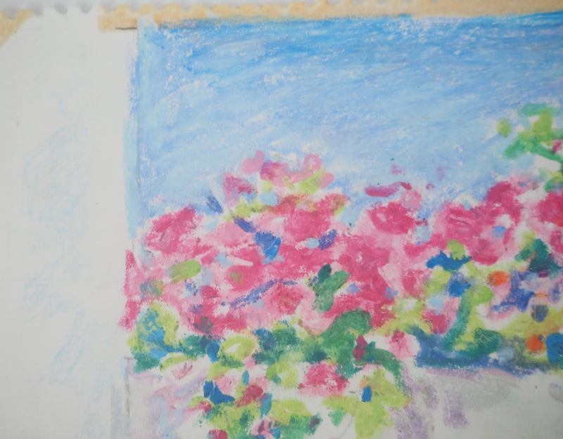 Manoel PILLARD : Été en Grèce, Dessin original signé