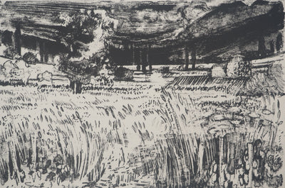 Paul COLLOMB : Paysage de campagne, Lithographie originale signée