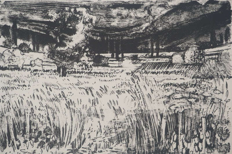 Paul COLLOMB : Paysage de campagne, Lithographie originale signée
