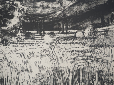 Paul COLLOMB : Paysage de campagne, Lithographie originale signée