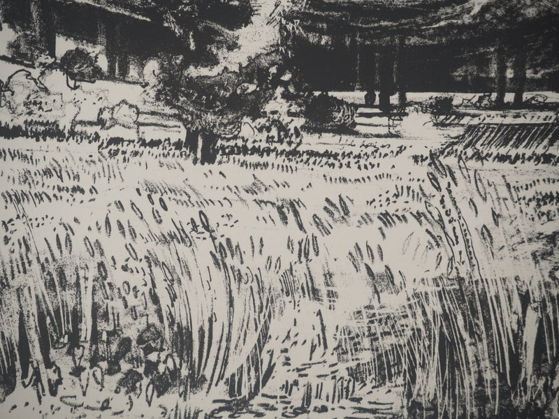 Paul COLLOMB : Paysage de campagne, Lithographie originale signée