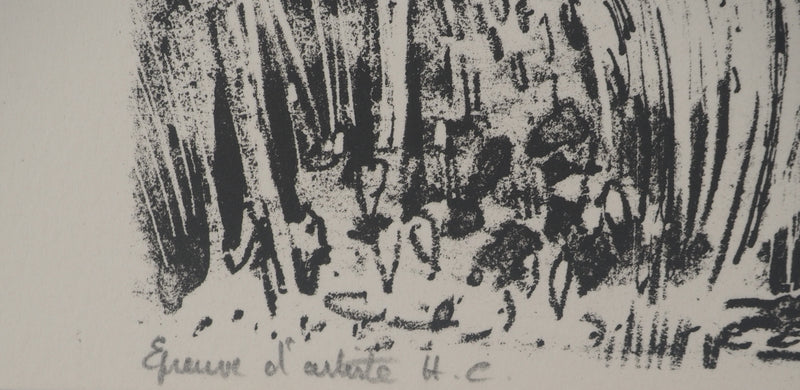 Paul COLLOMB : Paysage de campagne, Lithographie originale signée