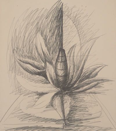 Franz PRIKING : Composition à la fleur, Lithographie originale signée