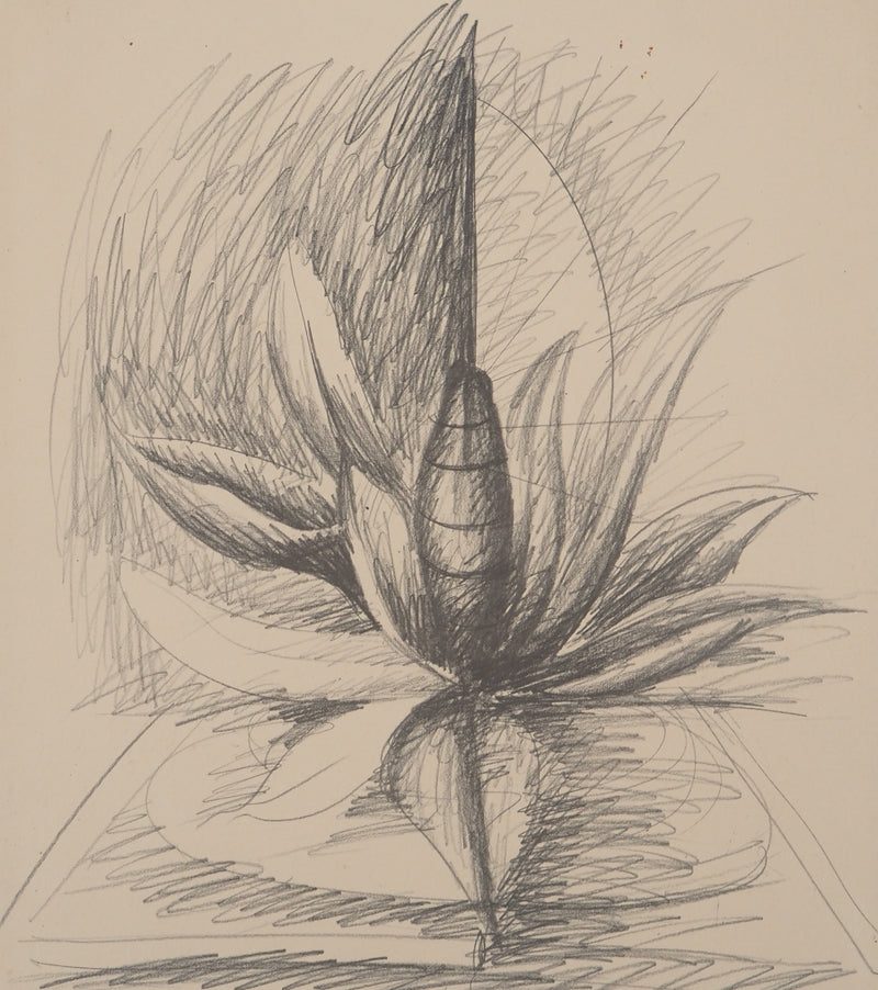 Franz PRIKING : Composition à la fleur, Lithographie originale signée