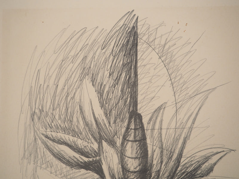 Franz PRIKING : Composition à la fleur, Lithographie originale signée