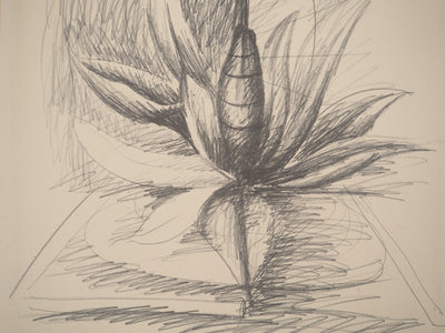 Franz PRIKING : Composition à la fleur, Lithographie originale signée