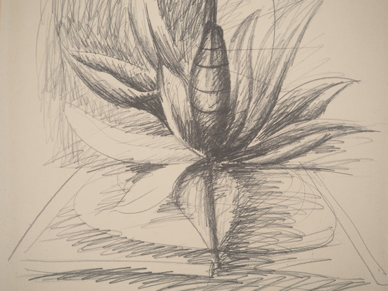 Franz PRIKING : Composition à la fleur, Lithographie originale signée