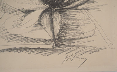 Franz PRIKING : Composition à la fleur, Lithographie originale signée