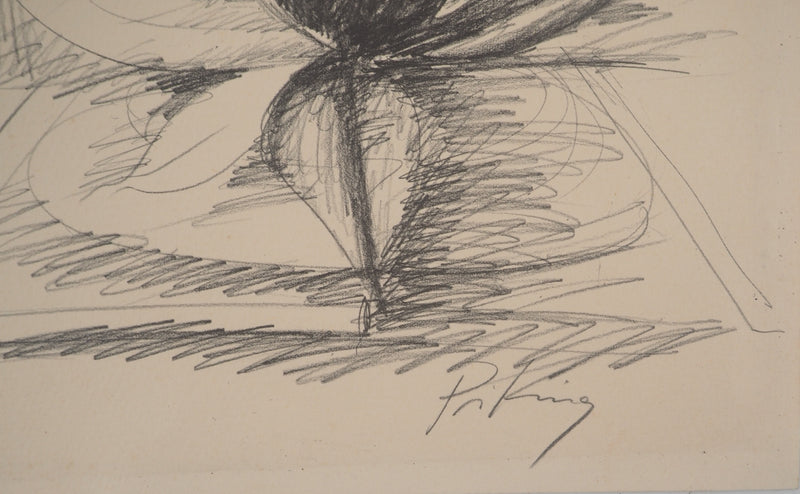 Franz PRIKING : Composition à la fleur, Lithographie originale signée