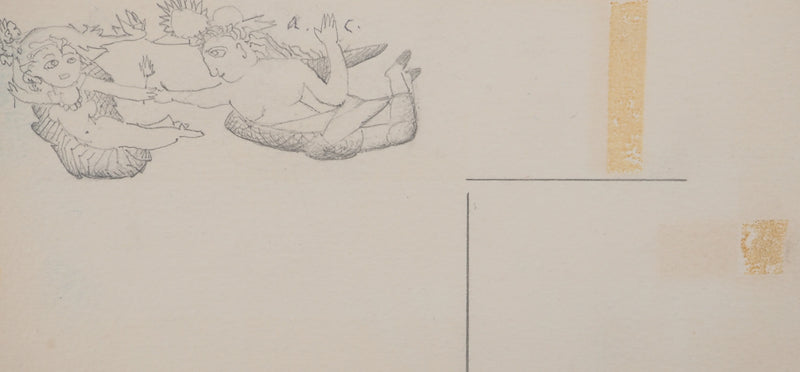 Aristide CAILLAUD : Amour dans les airs, Dessin original signé