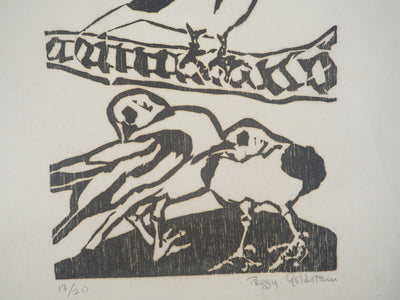 Peggy GOLDSTEIN : Les oisillons, Gravure originale signée