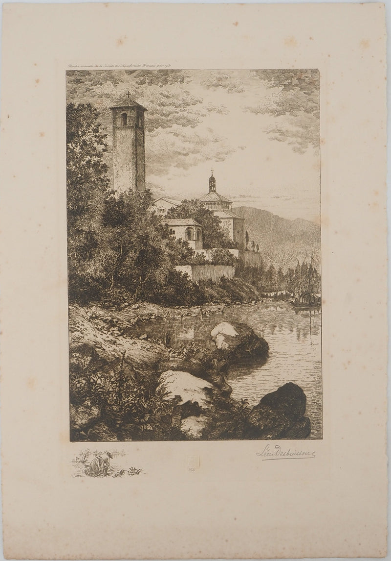 Léon GAUCHEREL: The sea, Original signed engraving