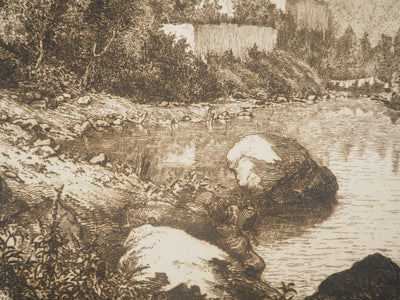 Léon GAUCHEREL: The sea, Original signed engraving