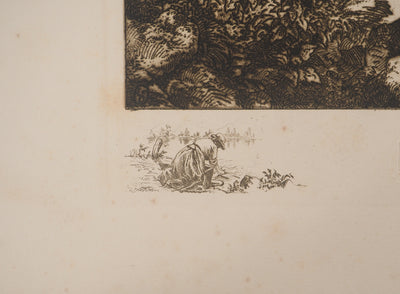 Léon GAUCHEREL: The sea, Original signed engraving