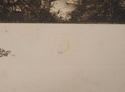 Léon GAUCHEREL: The sea, Original signed engraving