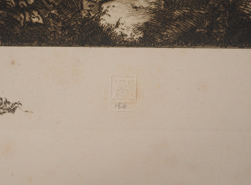 Léon GAUCHEREL: The sea, Original signed engraving