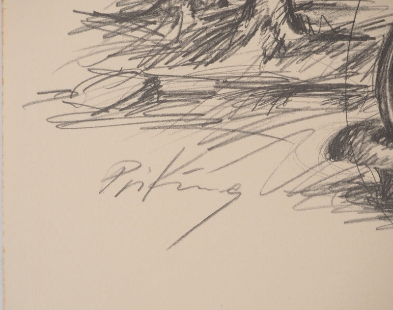 Franz PRIKING: Erotic creature, signed pencil drawing