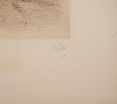 Robert VALLOIS : Passage dans l'ancien Paris, Gravure originale signée
