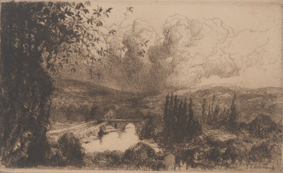 Jean-Louis BREMOND : Vue sur le pont, Gravure originale signée