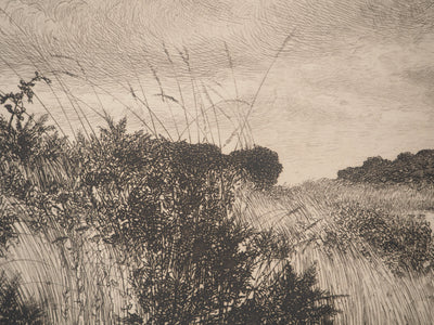 J.A. DOMENGE : Sentier de campagne, Gravure originale signée